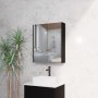 Matte Black Fluted Mirror Cabinet 600 Matte Black Fluted Mirror Cabinet 600